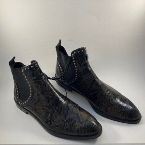 Zara snakeskin studded chelsea ankle bootie 39